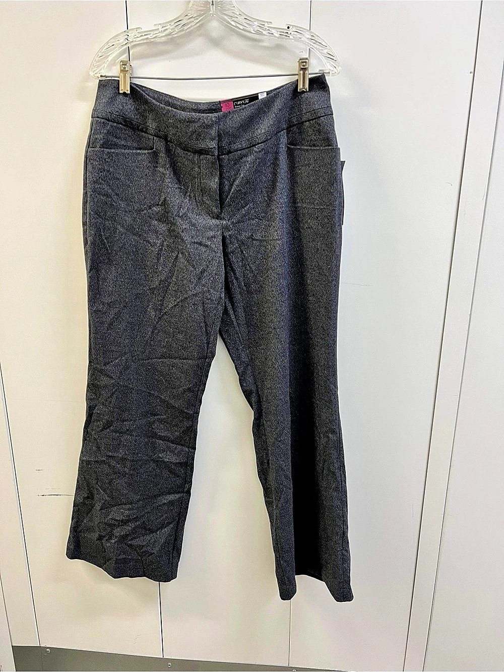 APT. 9 Curvy Fit Trouser Leg Dress Pants Trouser Leg Pants Black Waist 10 Short